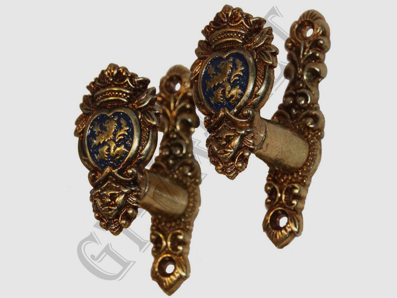 Decorative sword wall mount set lion