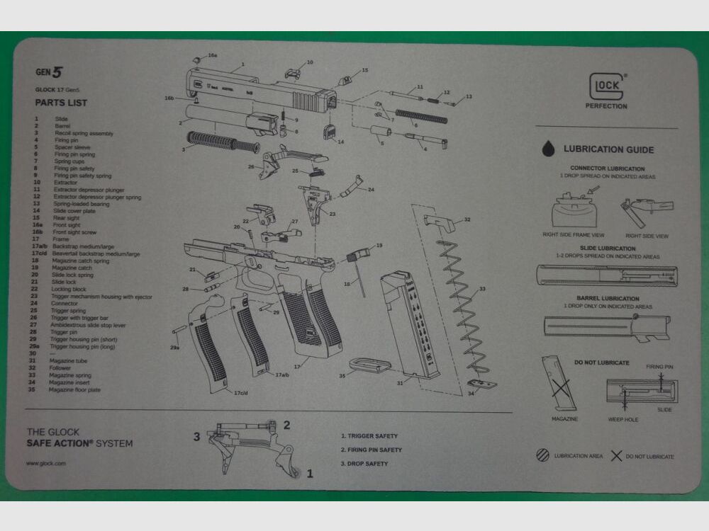 Glock Auflage- Zerlegematte