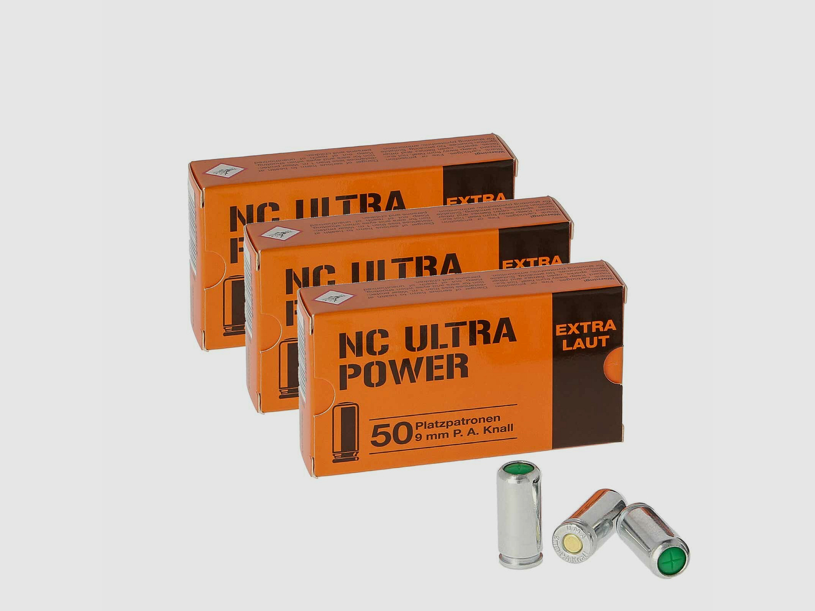 NC Ultra Power Platzpatronen 9 mm P.A.K. - 150 Schuss (P18)