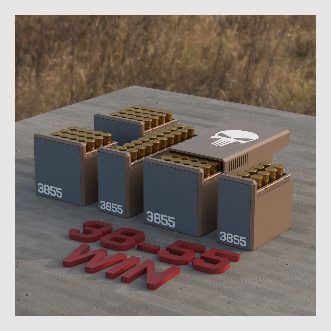Filamelt Munitionsbox / Ammo Box .38-55 Winchester – Patronenbox für 50 Schuss, Made in Germany