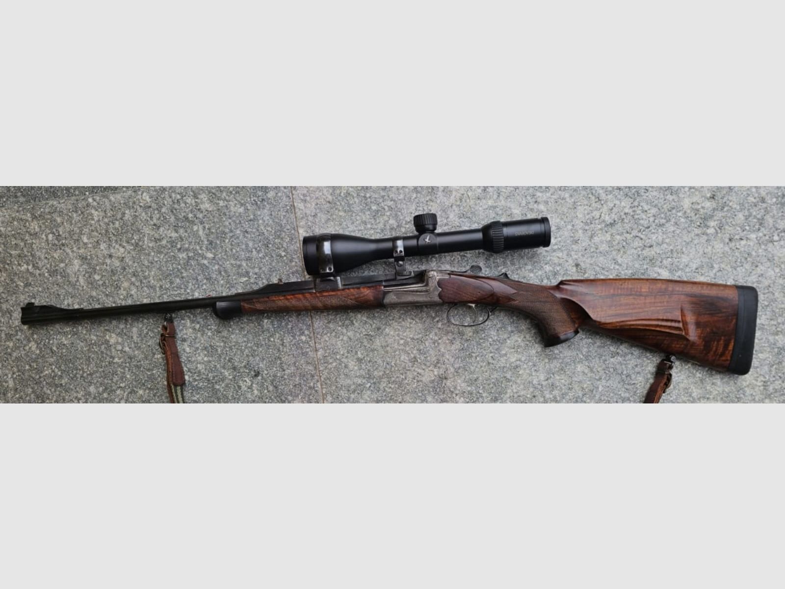 A 43 Side-by-side shotgun Zanardini Mod Prinz Cal. 30 R Blaser Mount Pig's Foot Optic Swarovski Z4i 3-12X50 Ret. 4A 300, image 2 of 5