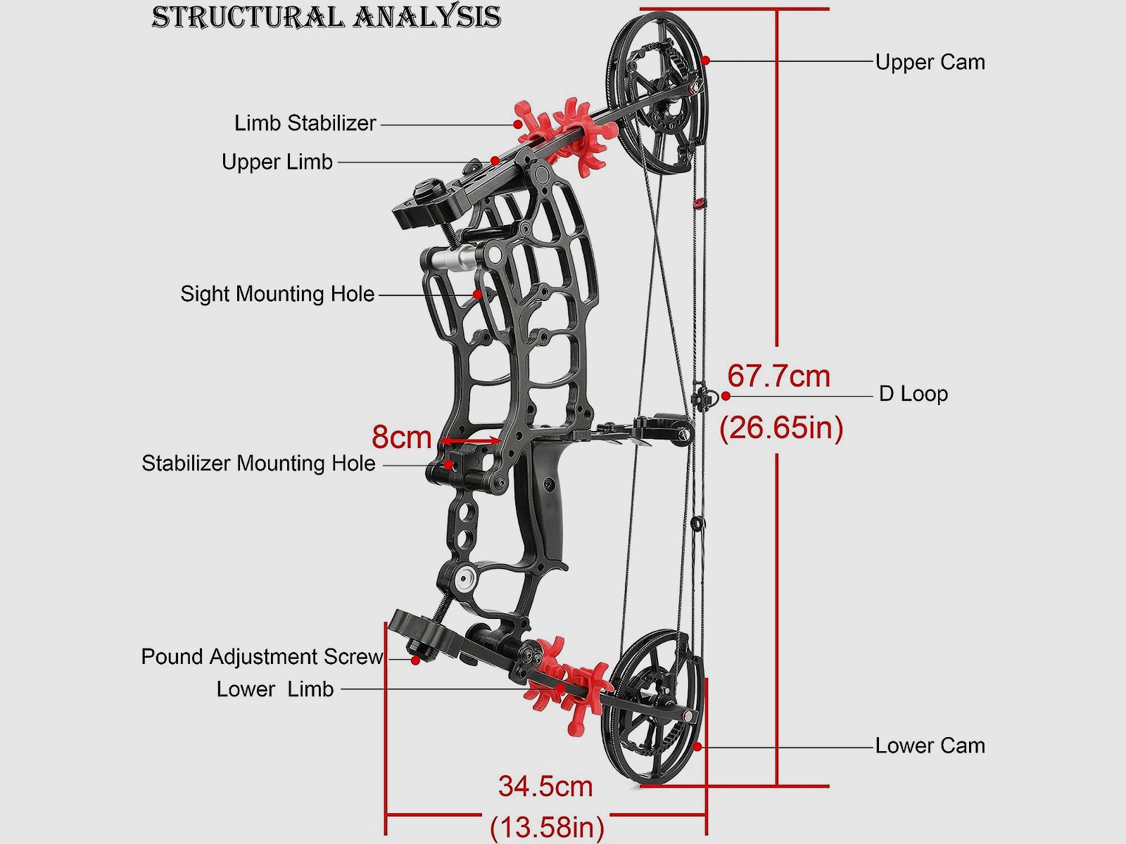 Arc à poulies - 40-65 lbs - Boules d'acier ou flèches tirables