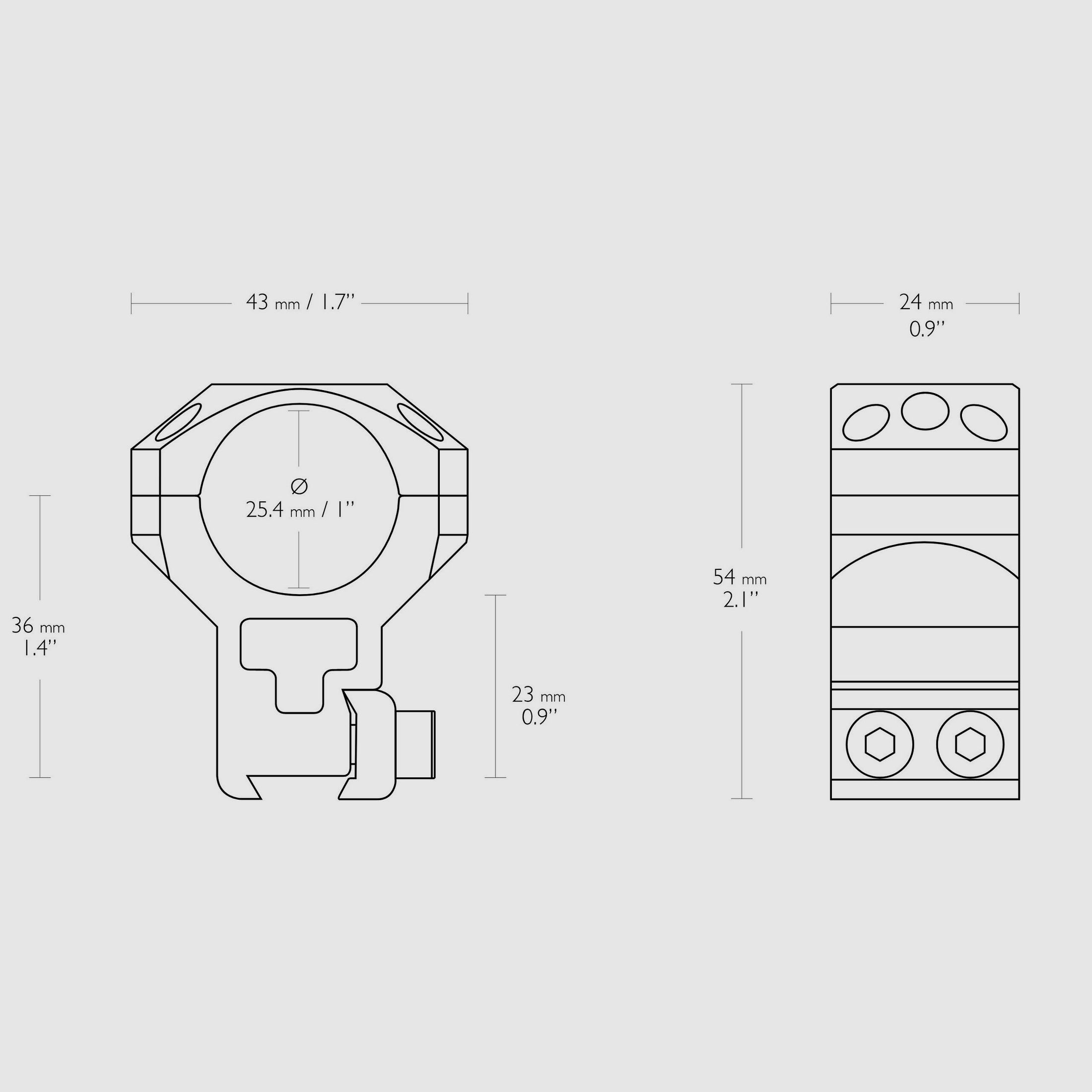 Hawke – Tactical Montage 9-11mm / 1 Diameter / Exra High, Bild 2 von 2