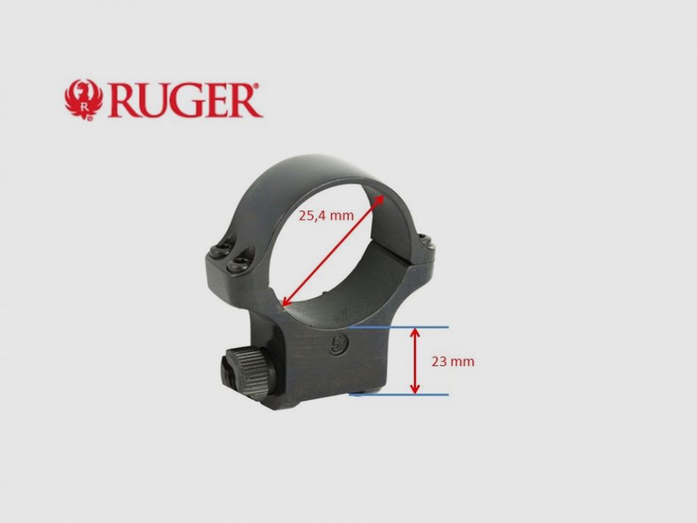 RUGER Ring Stahl 5B 1'' hoch Stahl