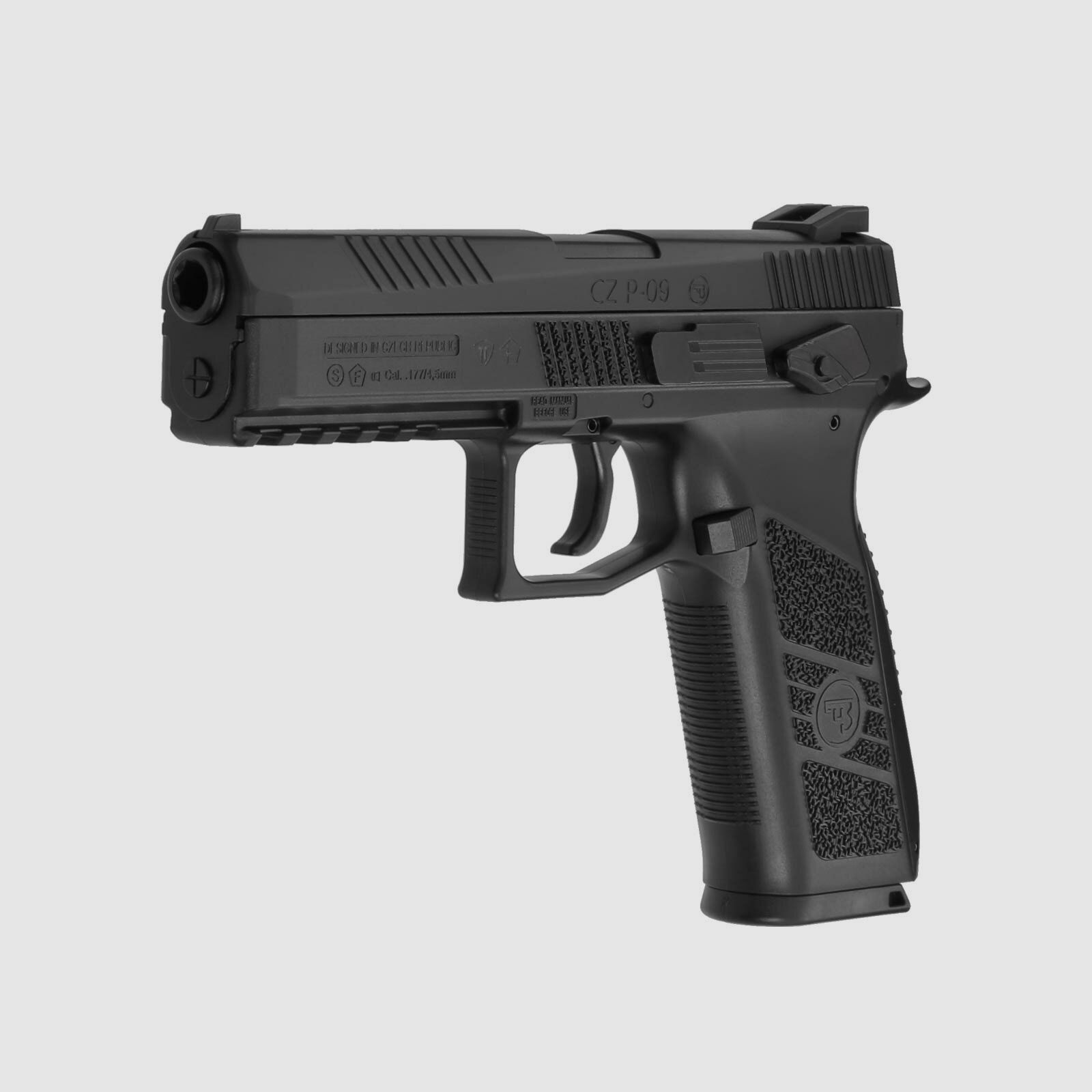 Kompettset CZ P-09 Duty 4,5 mm Diabolo/Stahl BB Co2-Pistole Blow Back (P18) + 10 Co2-Kapseln Umarex + 1500 Stahl-BB's Umarex