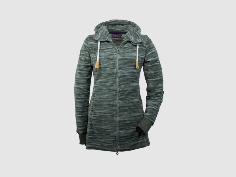 Fleece Hoody Ladies Fashion - lang, modischer Kordelzug