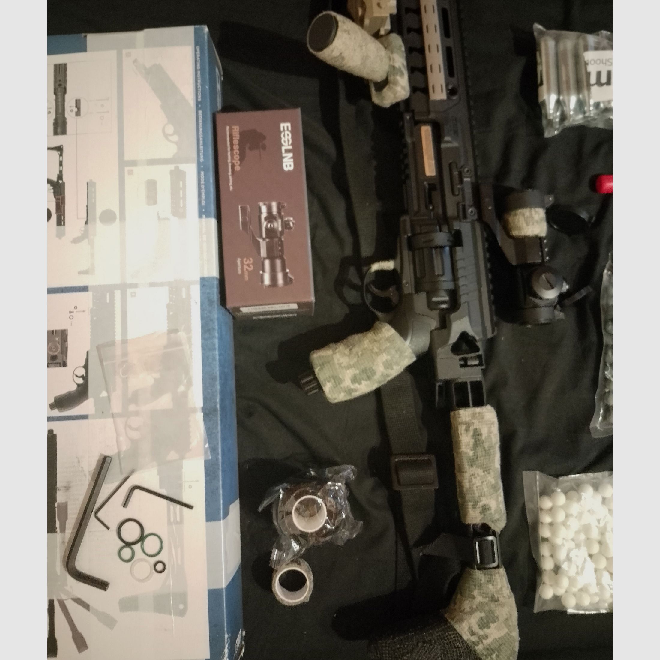 Update Mega Set! T4e HDR50 Tactical Rifle Kit Rot Grün Punkt Tracer Kugeln RAM Paintball Markierer Cal .50 laser Lampe CO2 Kapseln Anschlagschaft carbine Pfefferballs 