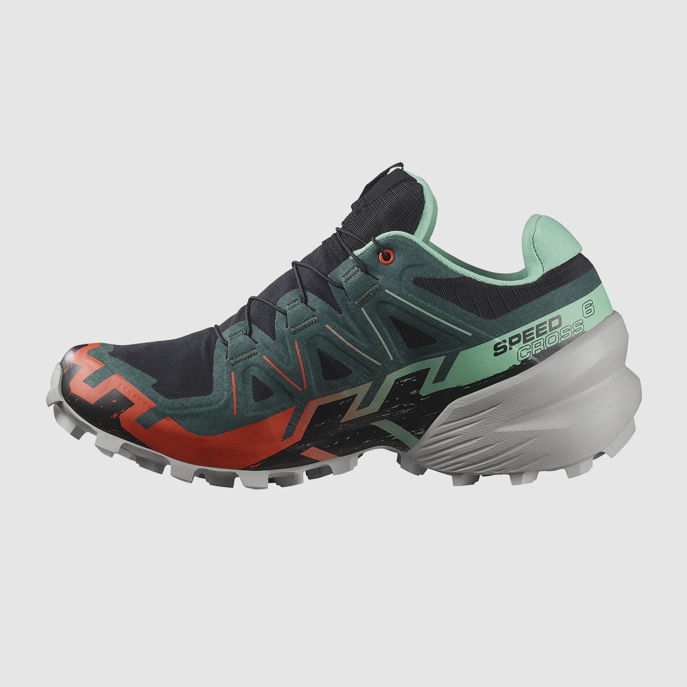 SALOMON – DONNA – SPEEDCROSS 6 GTX W Negro / Verde Eléctrico / Tomate Cherry, imagen 3 de 7