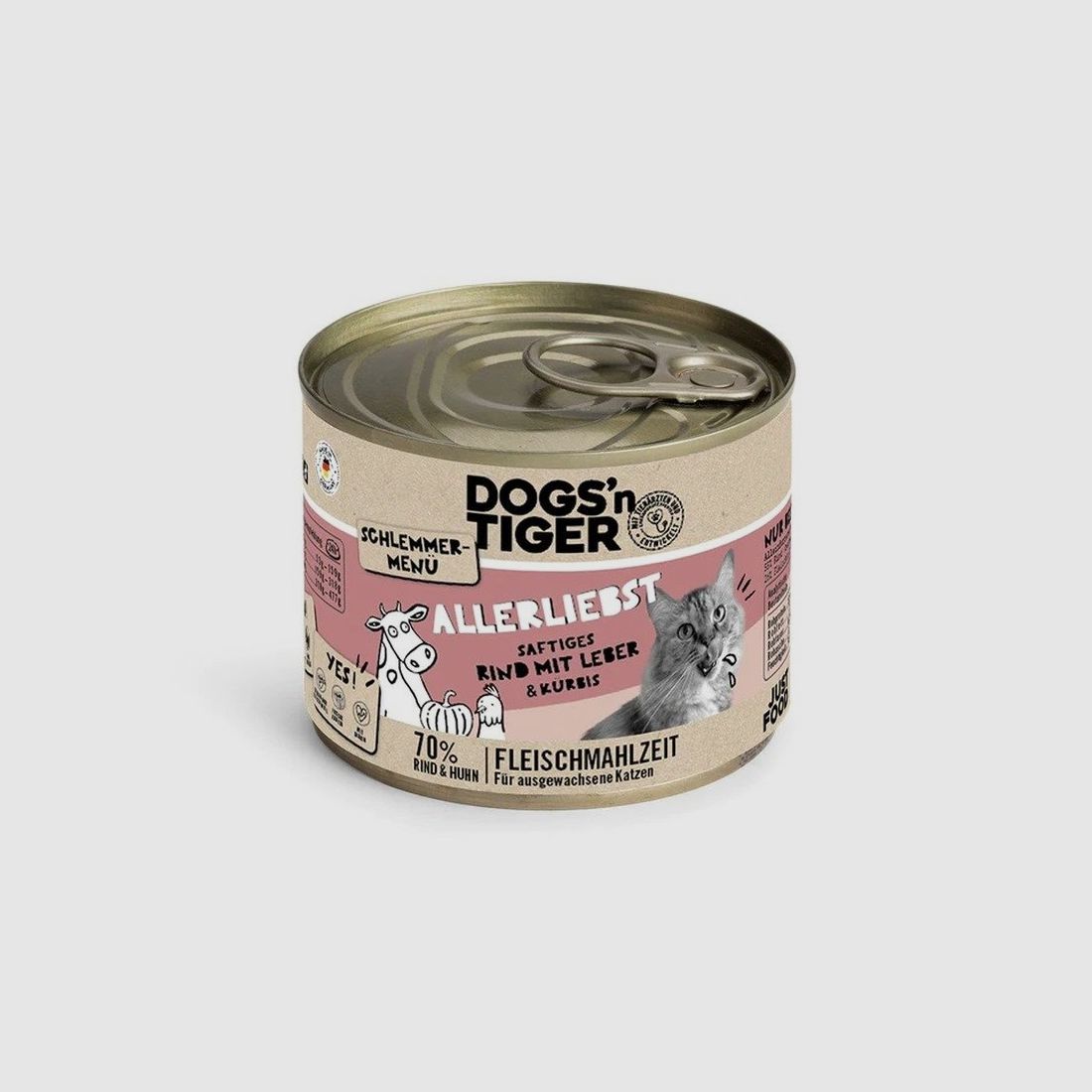 Dogs'n Tiger Katzen Nassfutter Allerliebst Rind & Hühnerleber 200 g