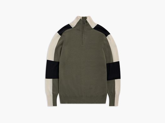 Bergans Lyderhorn Half-Zip Pull en Laine Homme Vert Boue/Gris Ombre Foncé M