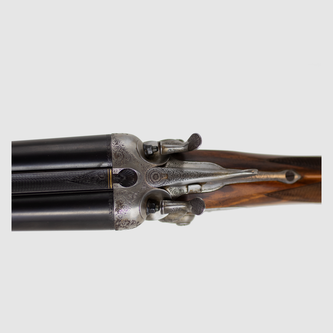 Querflinte Lebeau Courally Kal. 12 mit externen Hahn – Feine Gravuren – Klassisches Jagdgewehr, Bild 13 von 16