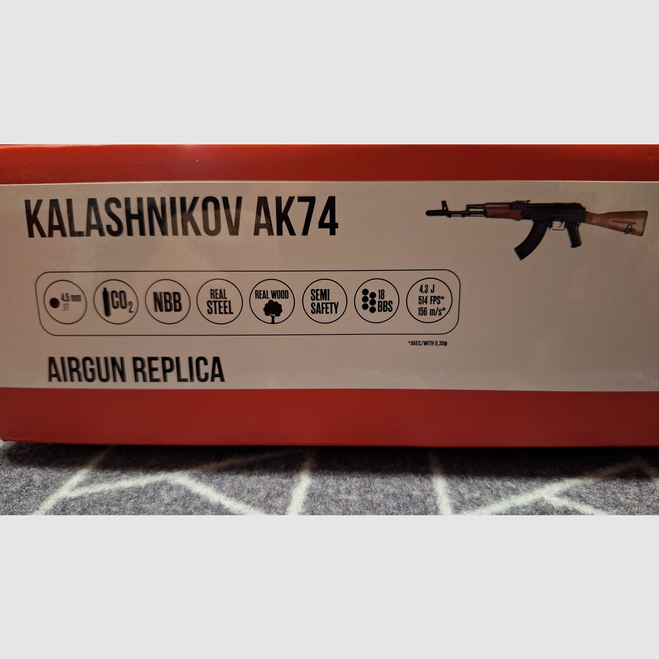 Kalashnikov AK74 G.S.G. Co2-Rifle de aire 4,5 mm-NUEVO!