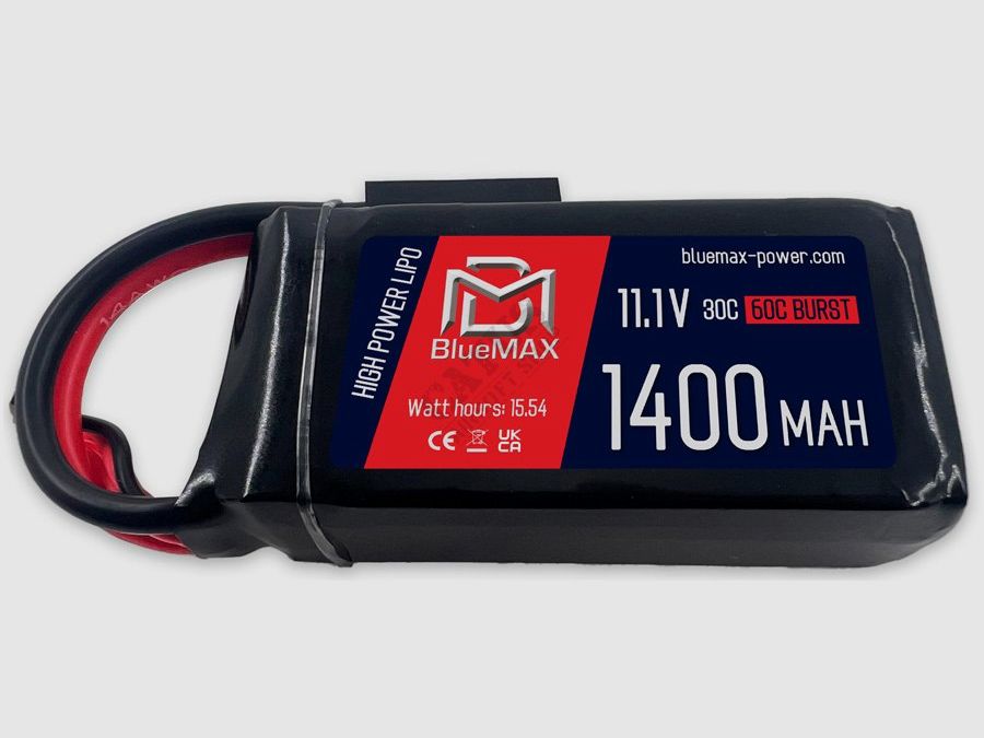 Airsoft LiPo Akku 11.1V 1400mAh, 30C einteilig - Mini Tamiya | BlueMax