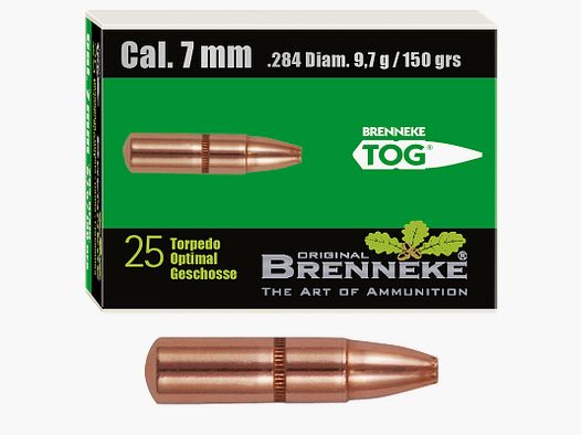 Proiettile Brenneke 7mm (.284) TOG 9,7g / 150gr 25 pezzi