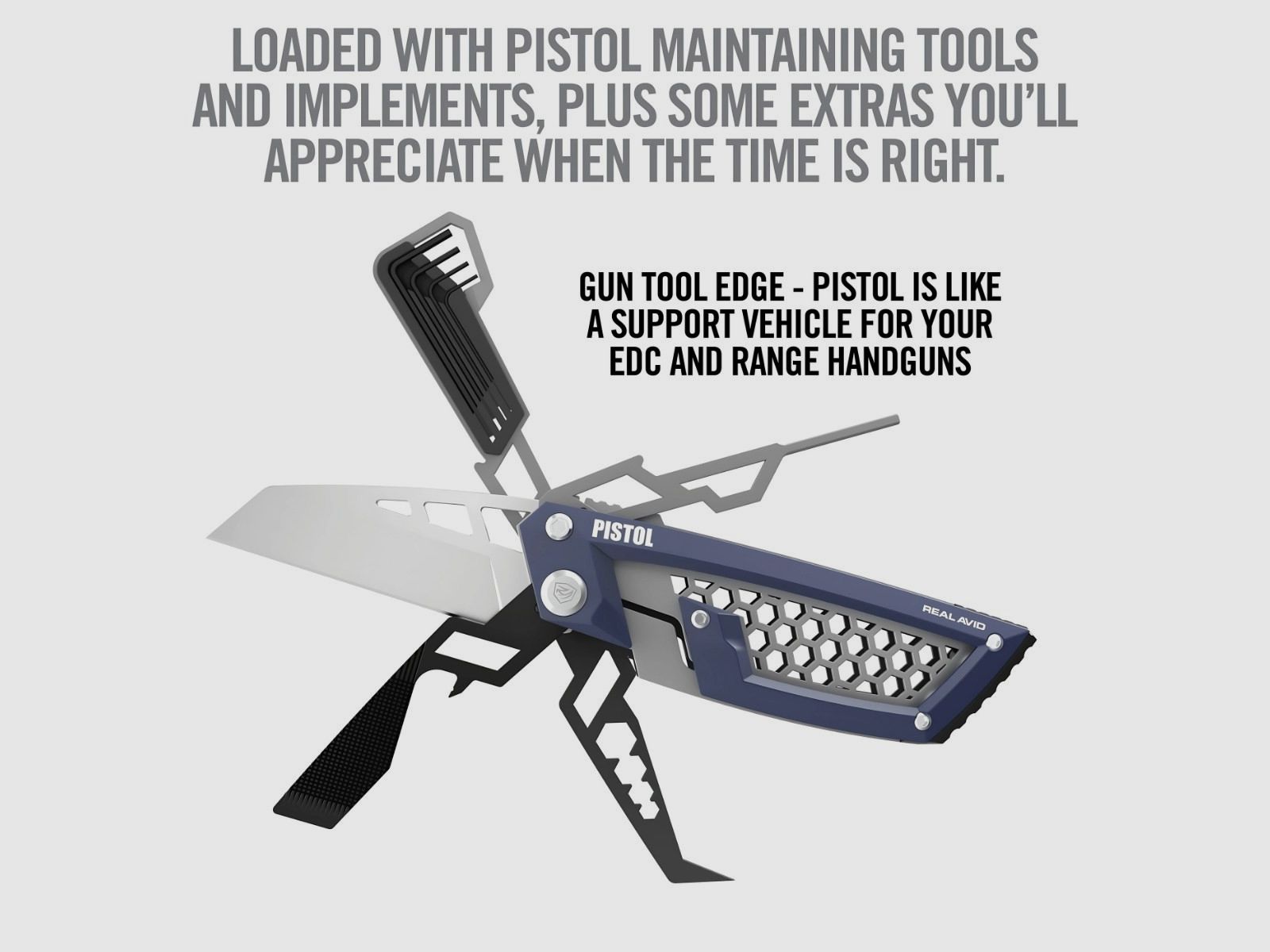 Real Avid – Multitool voor pistolen Gun Tool Edge Pistol – Blauw – AVGTE-P, afbeelding 7 van 9