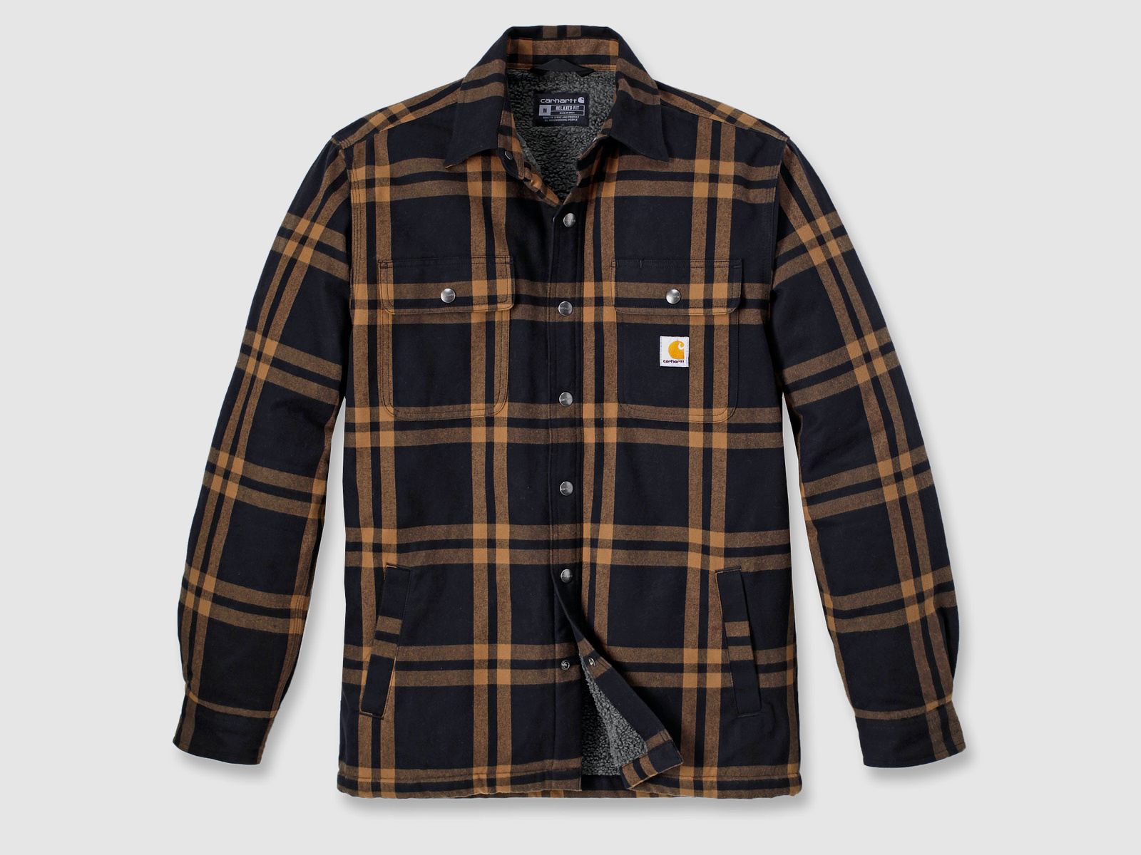 Carhartt Roane Chaqueta de Camisa con Capucha, Hombre, Negro, S