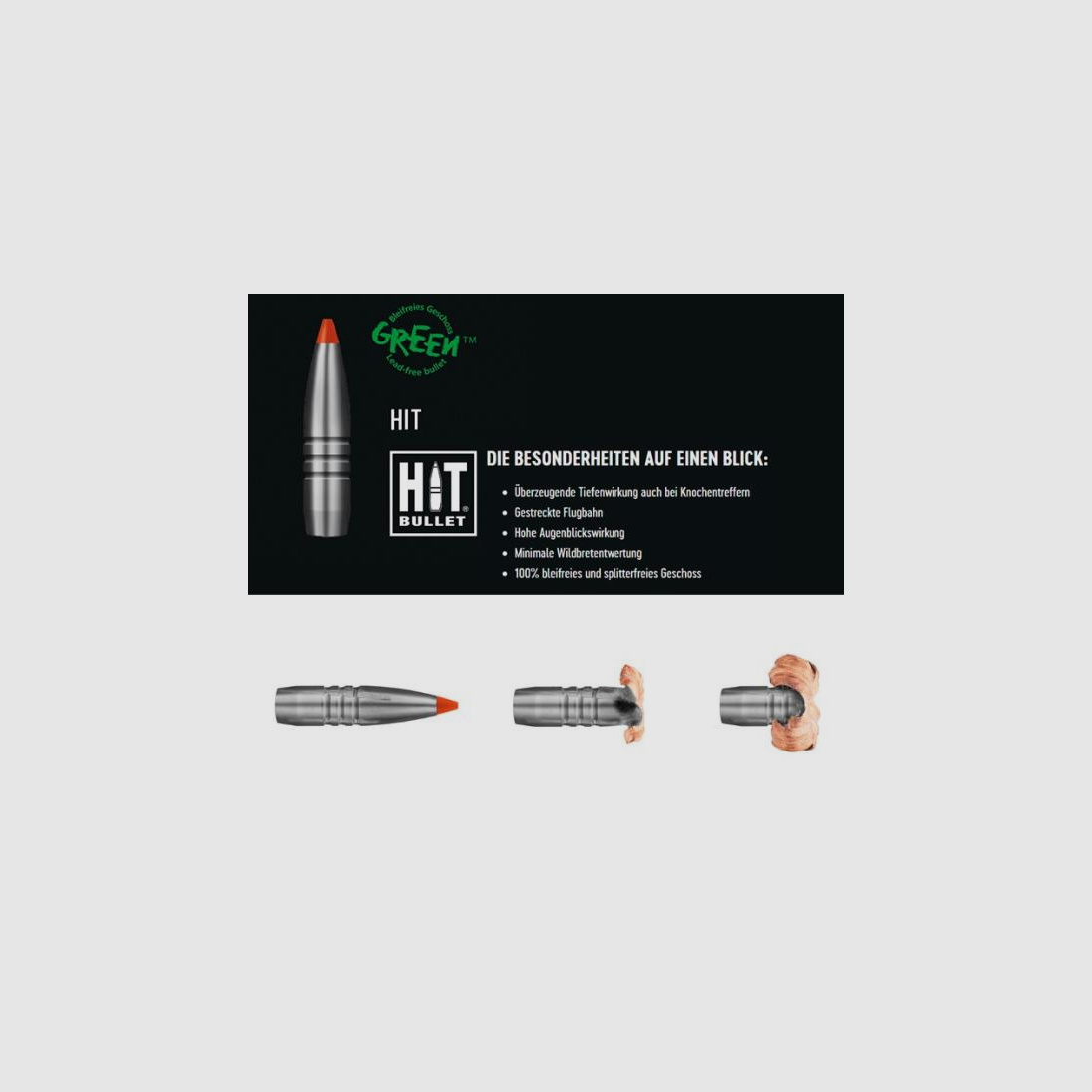 RWS Kugelpatronen 8x57IS SR HIT bleifrei 20 Stk  10,4g/160grs