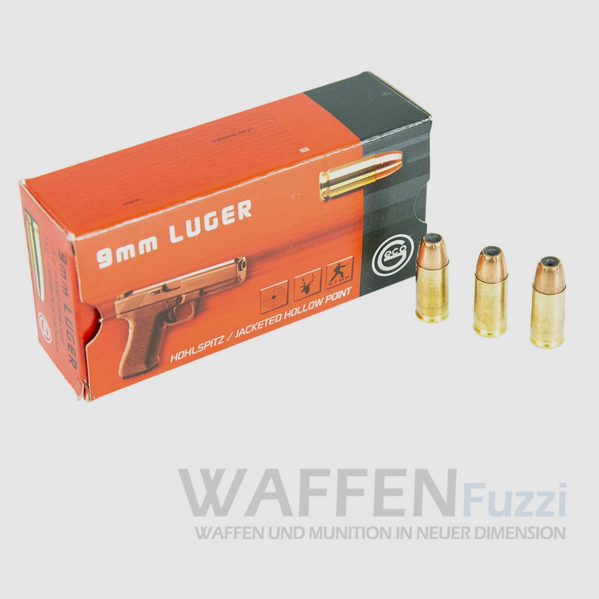 Geco 9mm Luger hollow point 115grs 50 shots