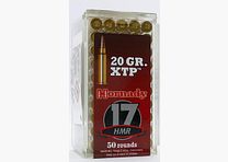 Hornady .17 HMR XTP hollow point 1.3/20 gr. rifle cartridges lead-free
