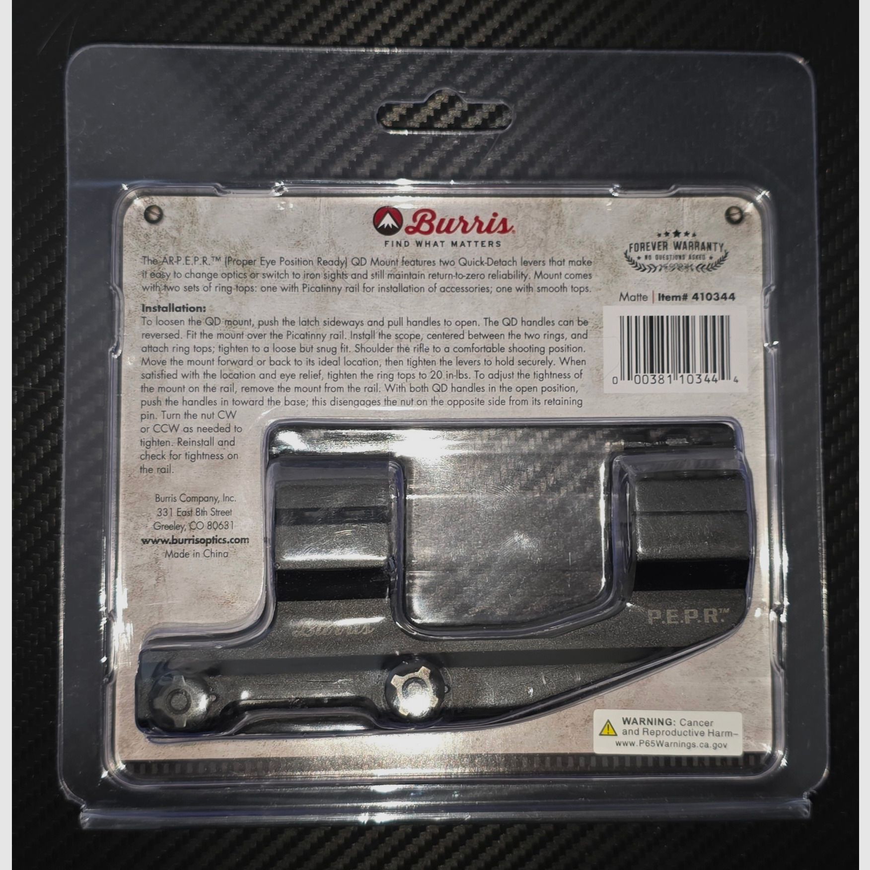 Burris AR P.E.P.R QD Mount - Scope Mount