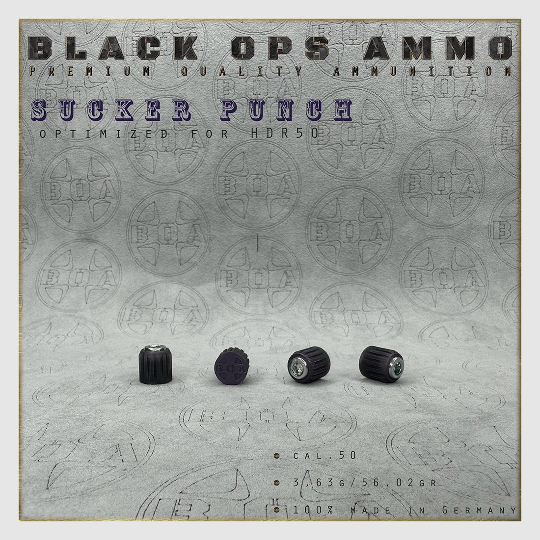 18x + 2 Sucker Punch BLACK OPS AMMO HDR 50 TR cal.50 Munition T4E Umarex HDR50 TR50