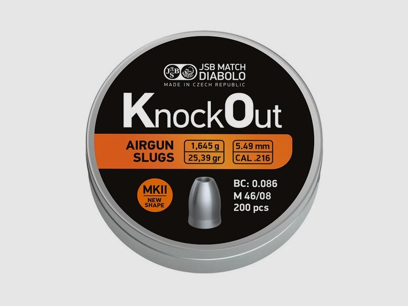 JSB KO Slugs MKII slugs cal. .216 (5,49 mm) 200 pièces