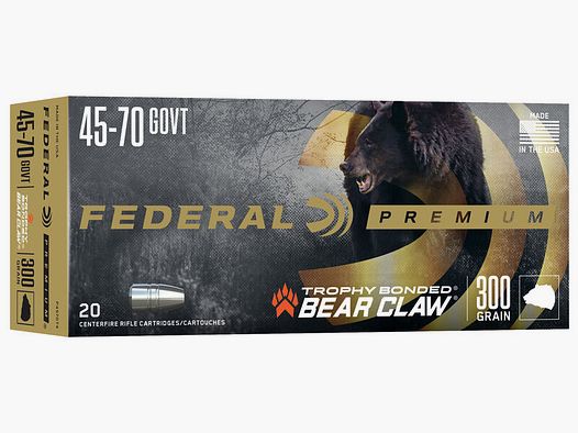 Federal Premium Trophy Bonded Bear Claw .45-70 Govt. 300GR bonded RN 20 cartucce