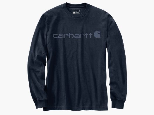 Carhartt Dearborn Relaxed LS Logo T-Shirt Men Navy/Dark Blue L