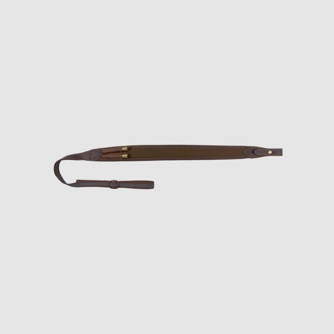 Rifle sling made of neoprene and leather with 2 cartridge loops - Brown