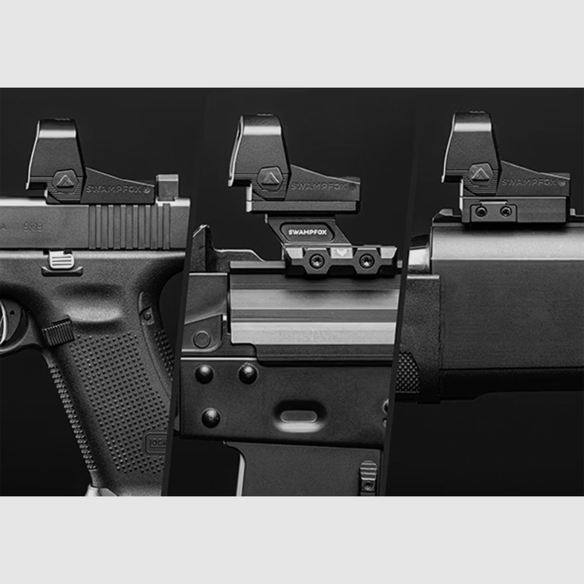 Swampfox Justice II 1x30 RMR Reflexvisier - 4-in-1 Multi-Reticle, rot