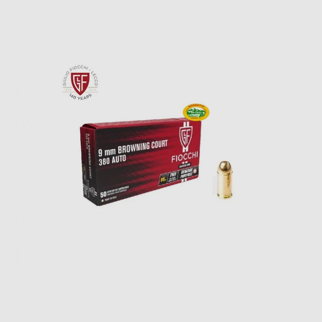 FIOCCHI Munition Kal. 380 AUTO FMJ 95 gr.