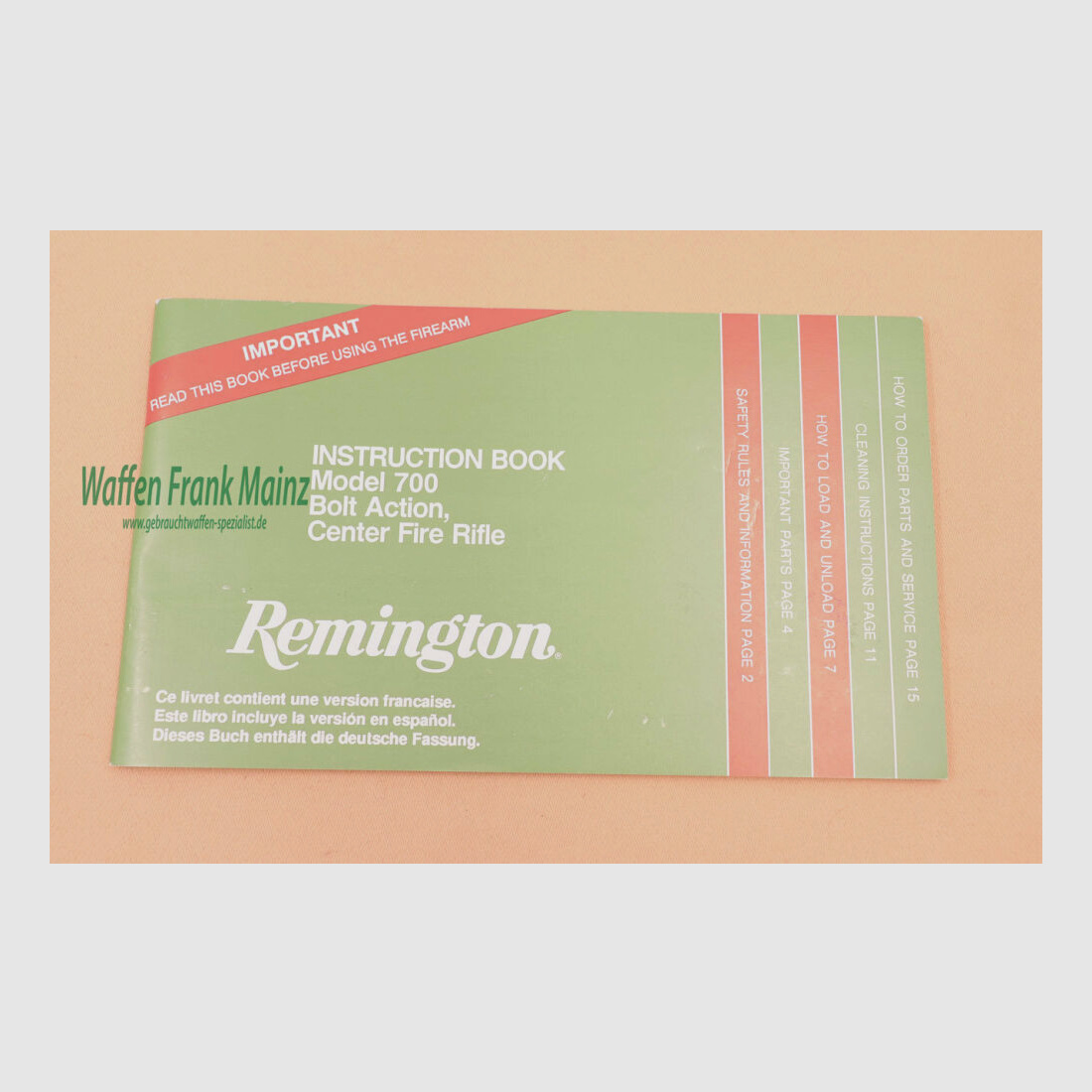 Remington - USA Bedienungsanleitung Mod. 700