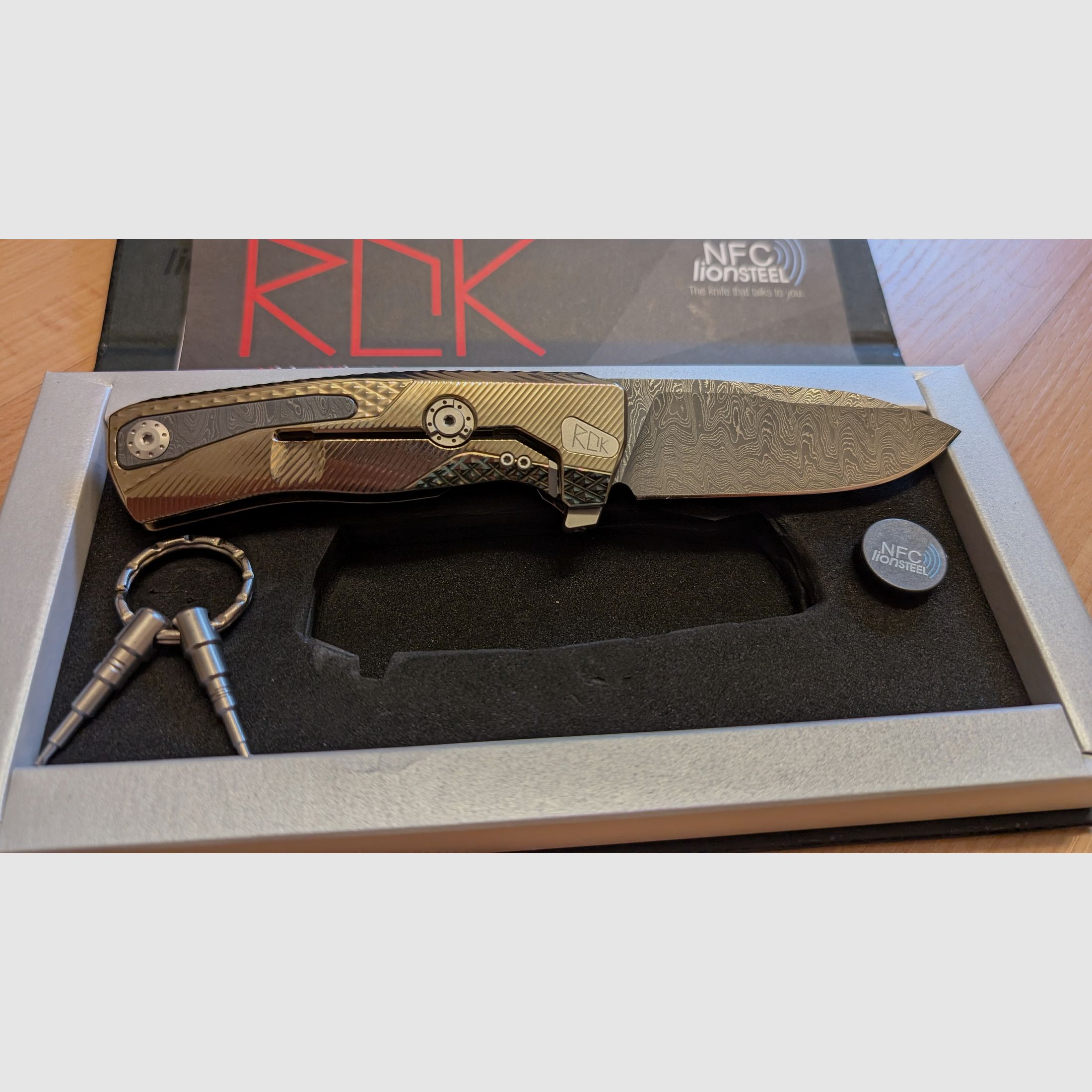 Lionsteel ROK Damast Titanium Gold NOWY