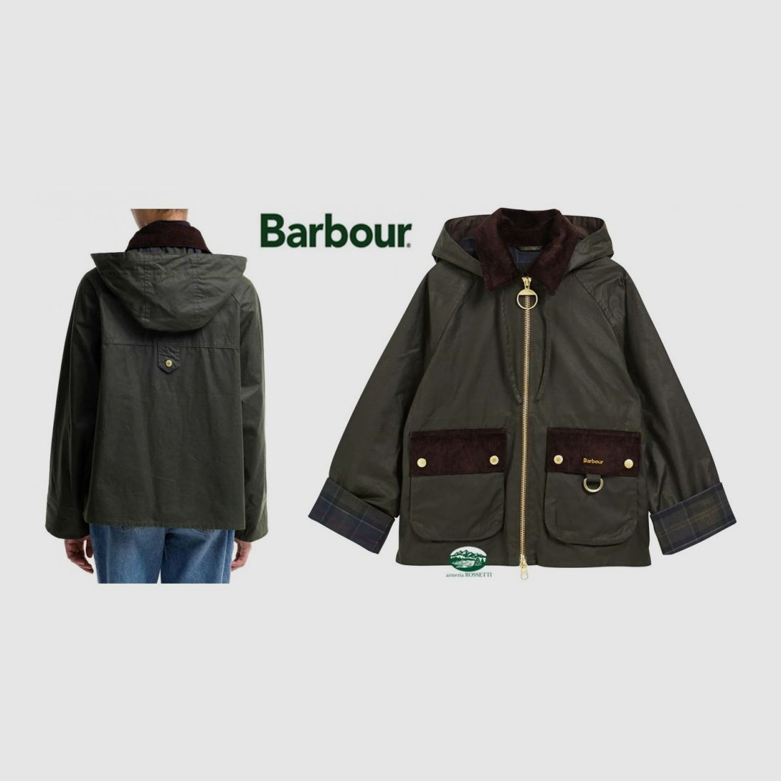 BARBOUR Carville Wachsjacke Farbe Salbeigrün/Braun Damen, Bild 1 von 2