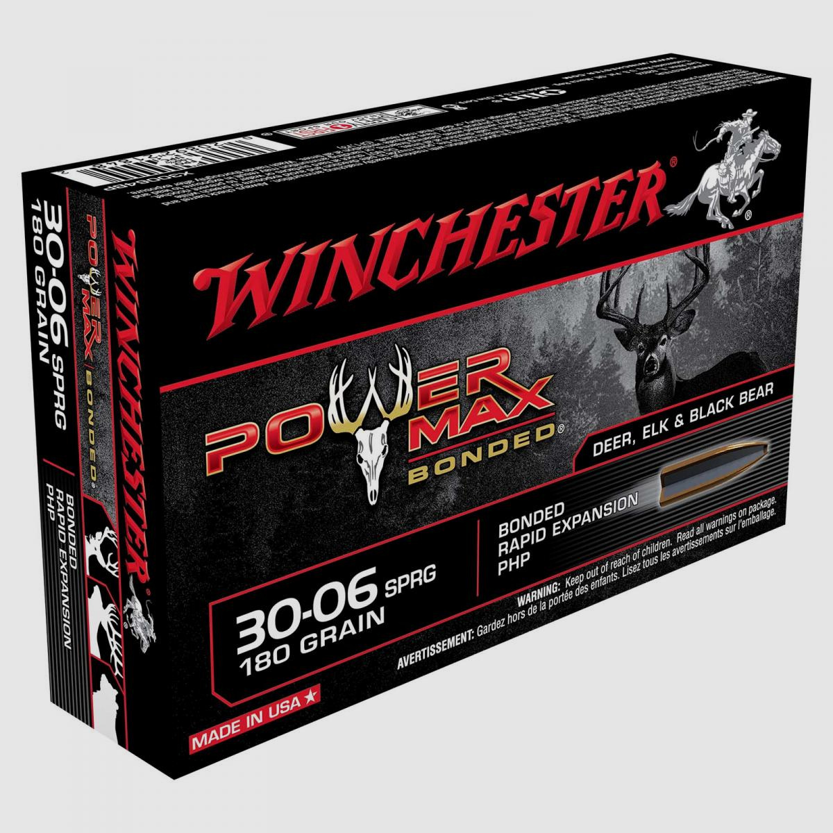 Winchester Power Max Bonded .30-06 Sprg. 180GR Bonded Rapid Expansion PHP 20 Patronen