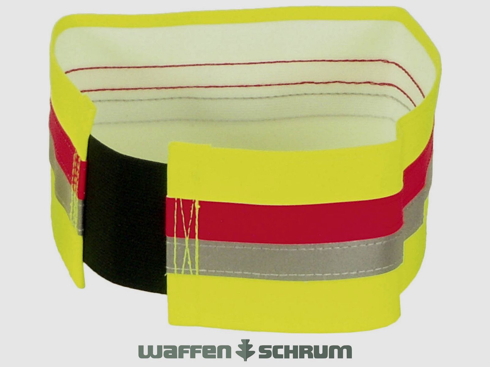 ZanTex Hundesignalband Silber/Rot/Neo Gummizug