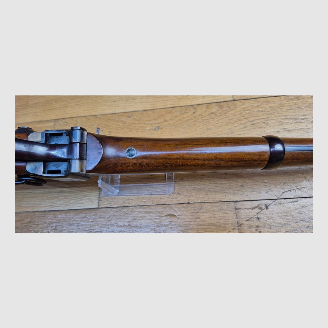 Zeer mooie Sharps Cavalerie geweer model 1863 – Kwaliteitsfabricage IAB Marcheno – Zwartpoederwapen – Kal.54 – Wapen uit 1977 – Zeldzame replica en in uitstekende staat – TBE++, afbeelding 12 van 34
