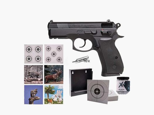 Czeska Zbrojowka	 CZ 75D Compact CO2 Pistole 4,5 mm BBs Zielscheiben Set