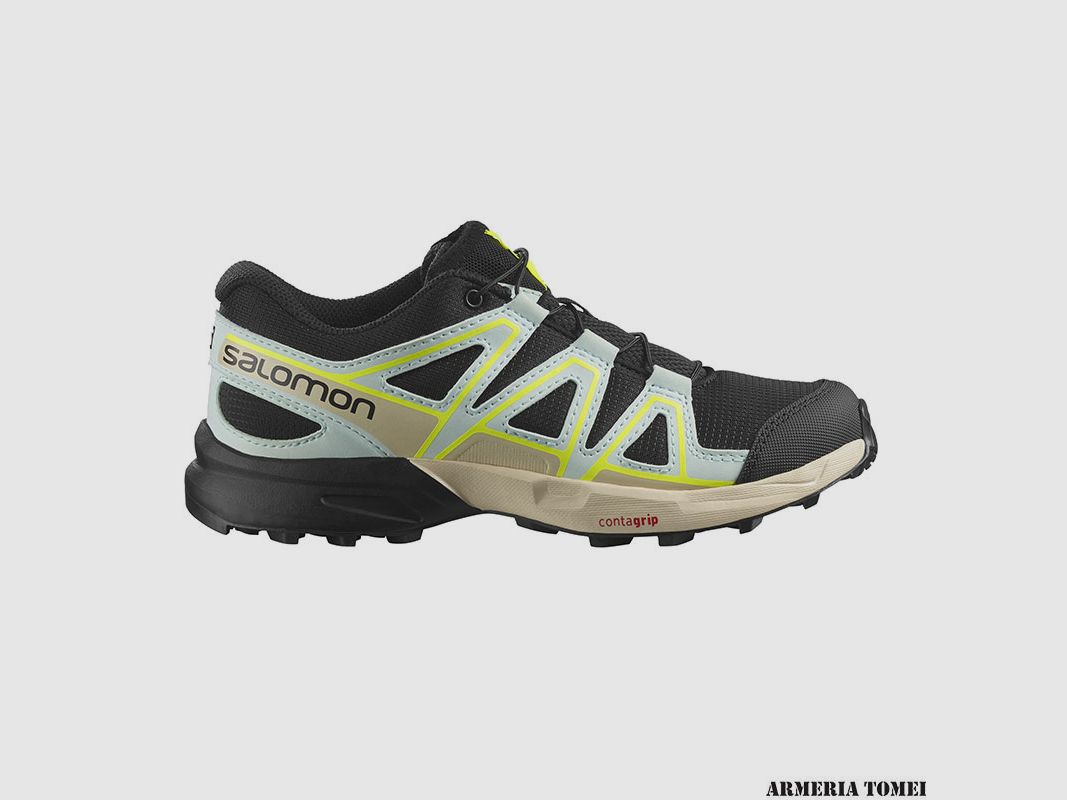 SALOMON – KINDER – SPEEDCROSS J Zwart / Gebleekt Aqua / Gebleekt Zand, afbeelding 1 van 5