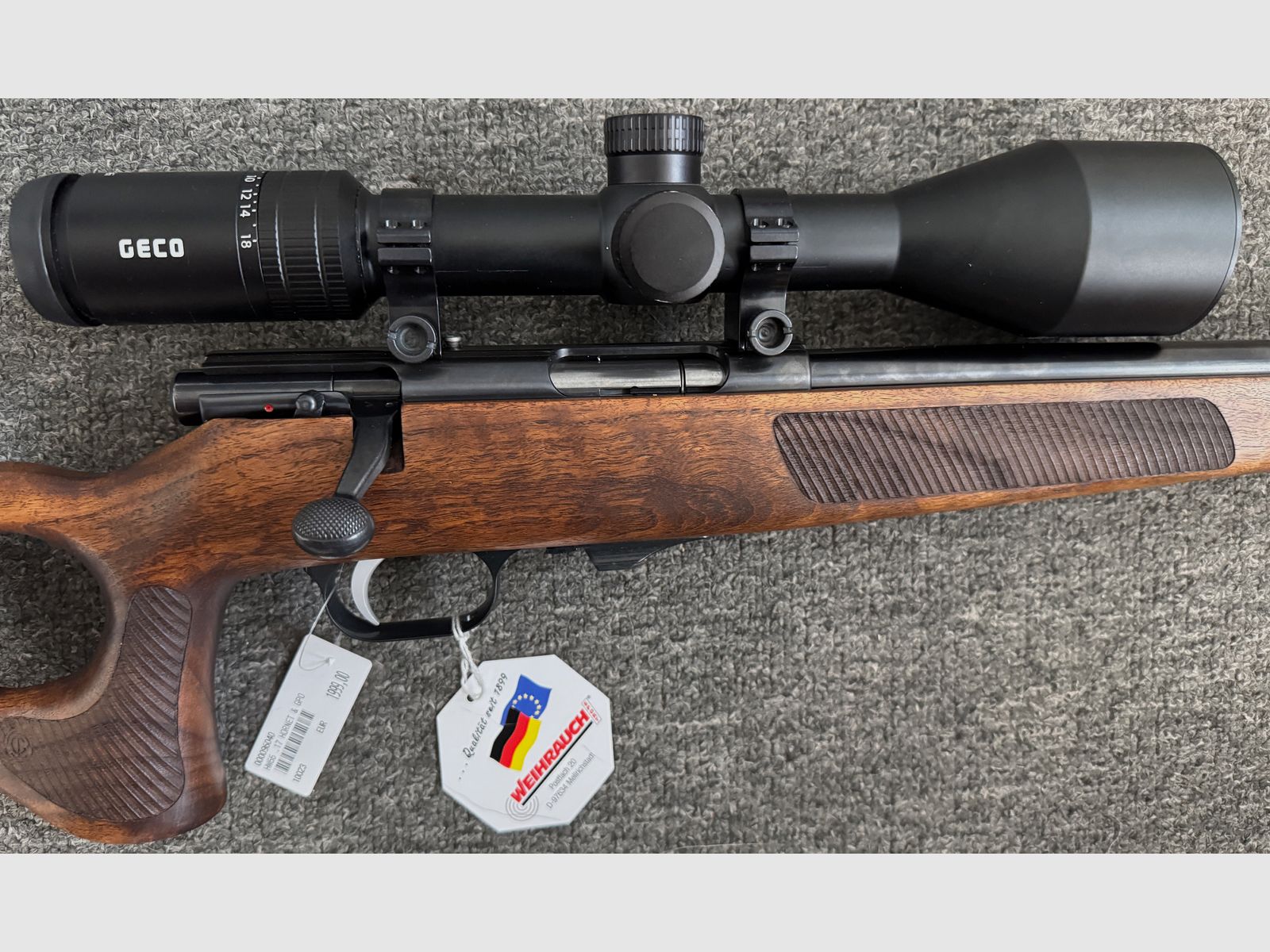 Weihrauch HW66 Production .17 Hornet con Geco 3,5-18x56 LP