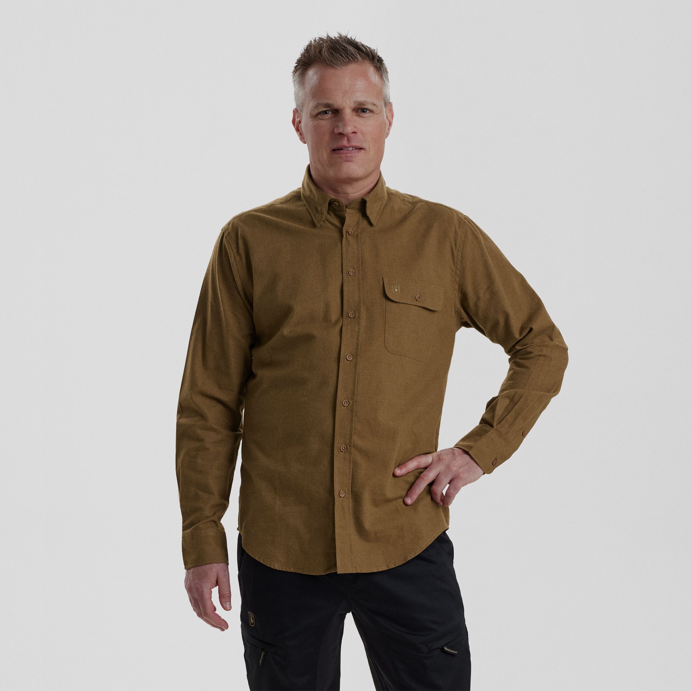 Liam Hemd - Ocher Brown – Kleidergröße Herren: 45/46