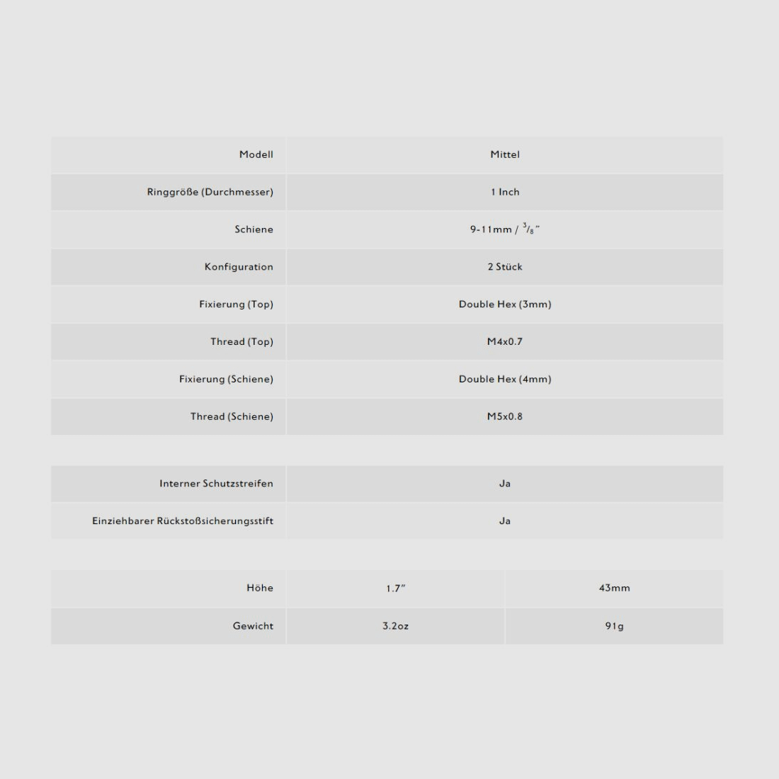 Soporte de anillo HAWKE, riel prismático de 9-11 mm, tubo: 1
