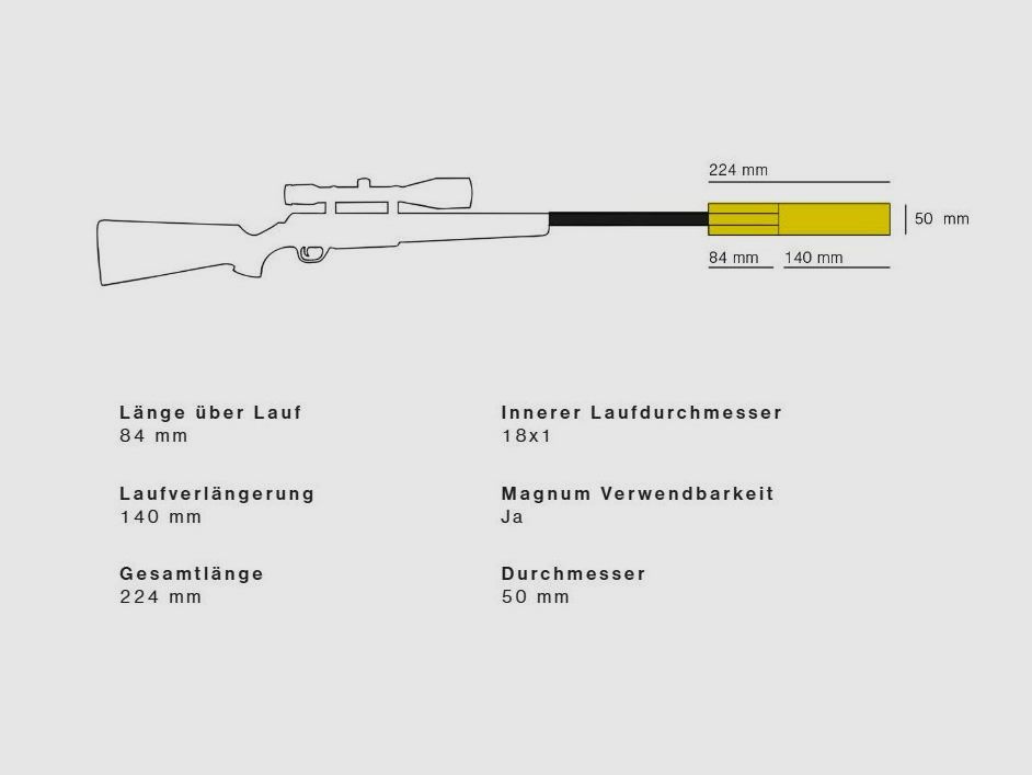 Schalldämpfer Hausken JAKT LITE XTRM, JD224LX.2, 7.85mm, M18x0, Bild 3 von 3