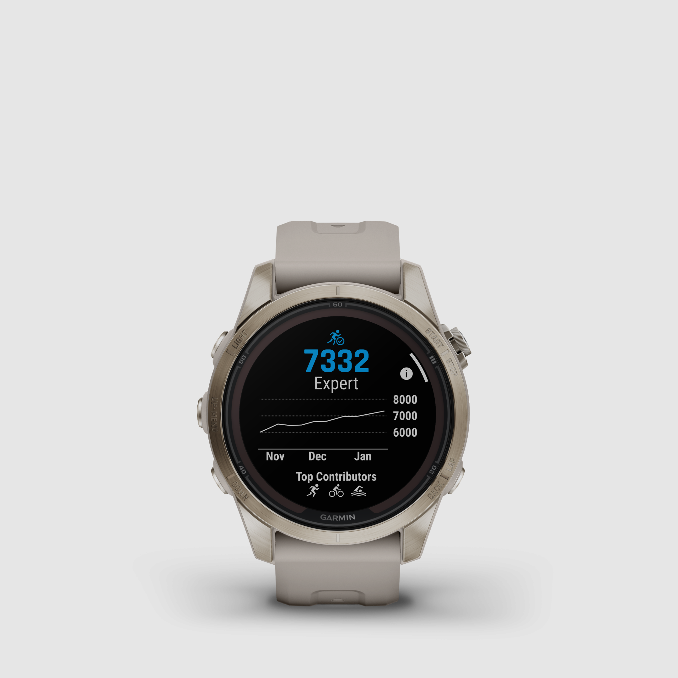 Garmin fēnix® 7S Pro – Sapphire Solar Edition, Beige/Softgold mit QuickFit®-Silikon-Armband 20 mm, Bild 11 von 12