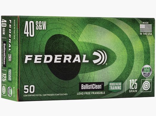 Federal Ballistic Clean .40 S&W 125GR RHT 50 cartucce