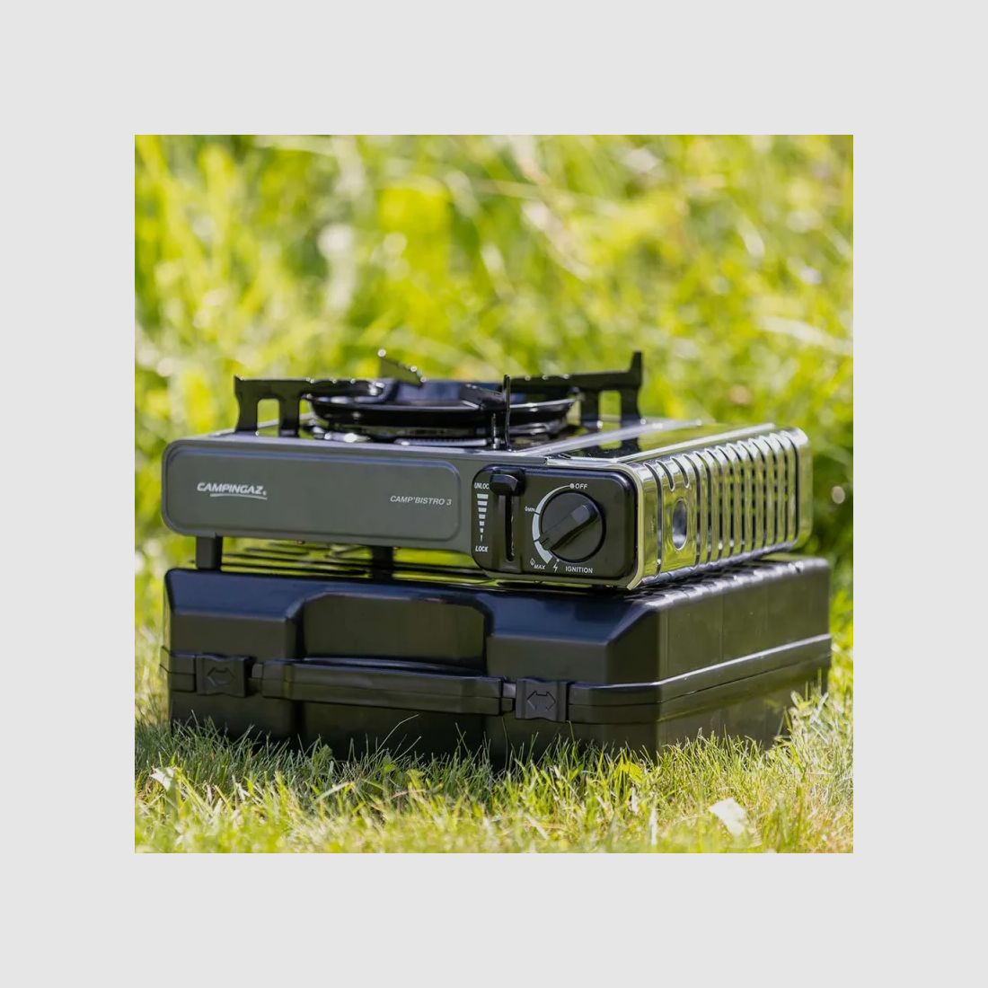 Portable Gas Stove Camp'Bistro 3 Piezo Ignition 2200W 28x12cm, image 1 of 4