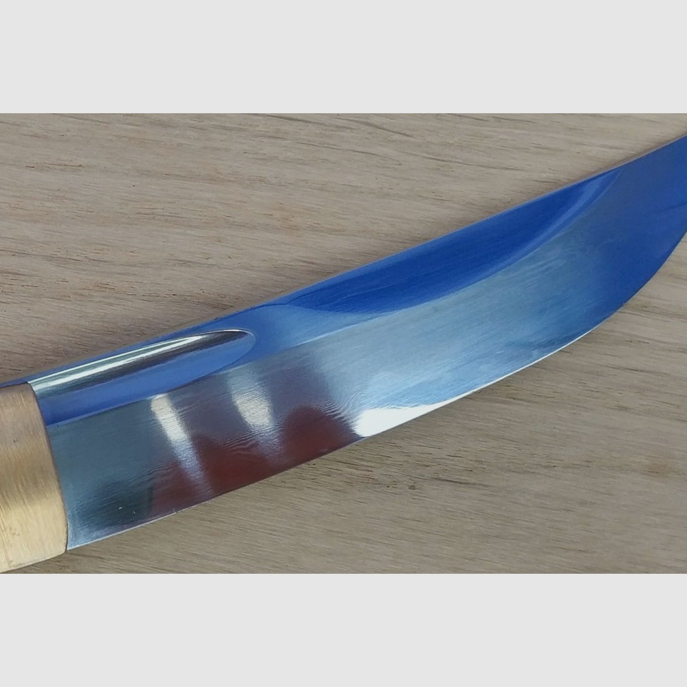 handpolierter Sanmai Tanto mit Heft und Scheide aus Ebenholz