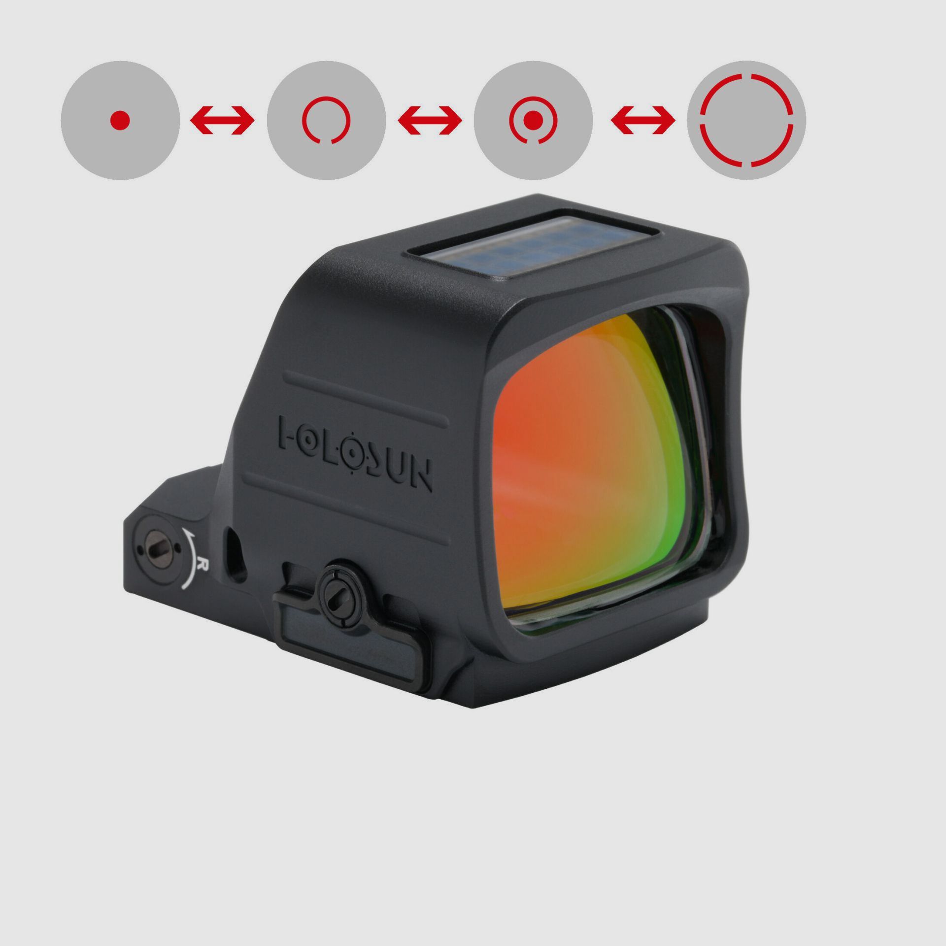 Holosun HS507PROMAX-RD-PRS Mirino Reflex con Reticolo PRS Rosso: Punto 2MOA con 8 / 20 / 32MOA Circledot e 8 / 20 / 32MOA Cerchio, immagine 1 di 2
