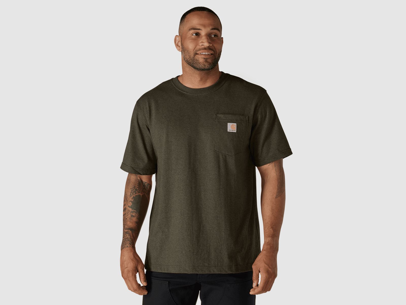Carhartt Dearborn Relaxed Pocket T-Shirt Uomo Burnished Logs Heather S
