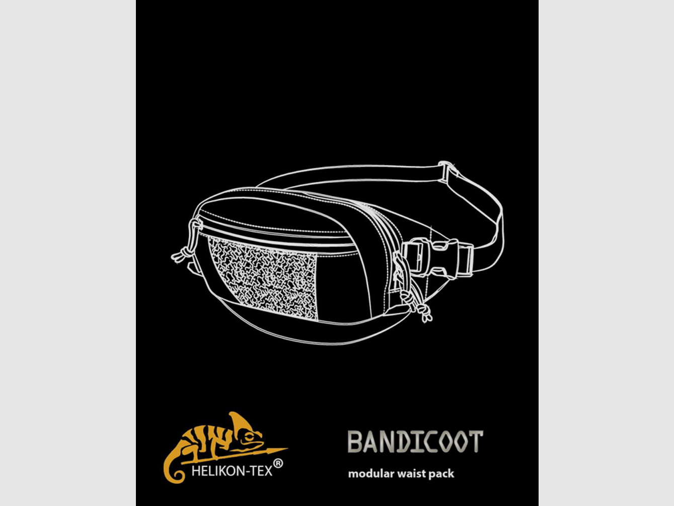 HELIKON-TEX HÜFTTASCHE BANDICOOT® WAISTPACK SCHWARZ-SHADOW GREY